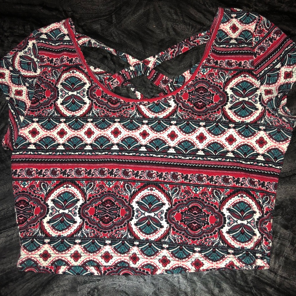 Tribal Print Crop Top